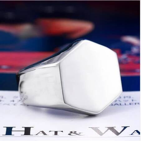 Modern Square Signet Ring – 316L Stainless Steel Minimalist Band