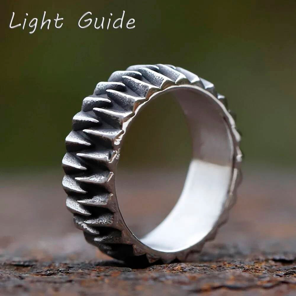 Steampunk Gear Engagement Ring - Retro Industrial Stainless Steel Unisex Jewelry