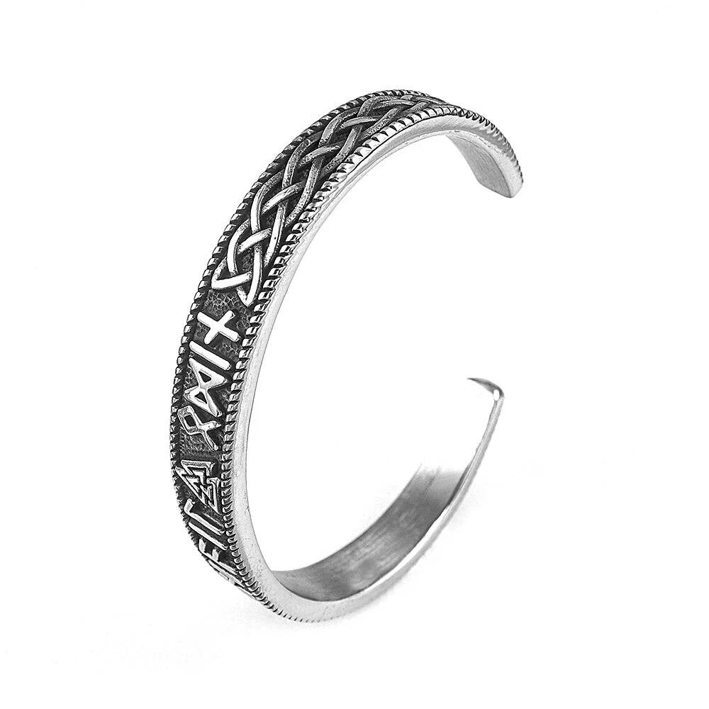Viking Thor’s Hammer Rune Bracelet – Nordic Mjölnir Cuff Style B