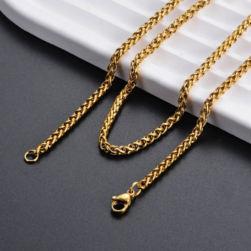 1 piece Width 3mm/4mm/5mm/6mm Gold Color Keel Link For Men Women Stainless Steel Chain Necklace