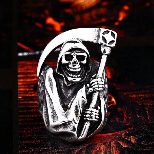 Hell Grim Reaper Skull Ring - Sons of Anarchy Style Stainless Steel Men's Jewelry