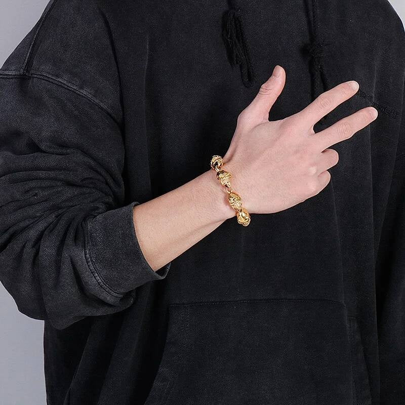 Gold/Black/Sier Color Devil Skull Head Bracelet Men 316L Stainless Steel Daily Jewelry