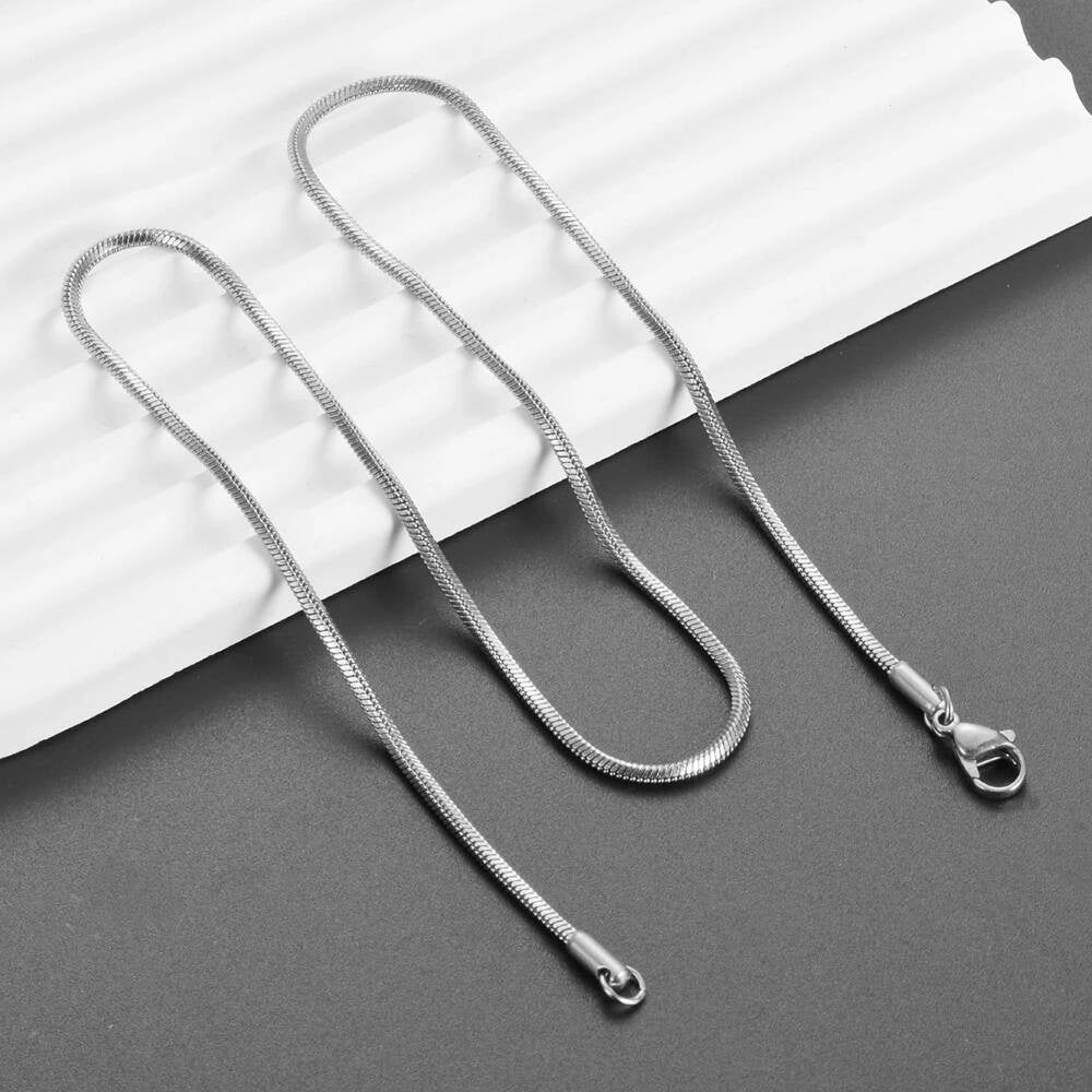 1 piece Stainless Steel Square Snake Chain Necklace For Men Women Jewelry