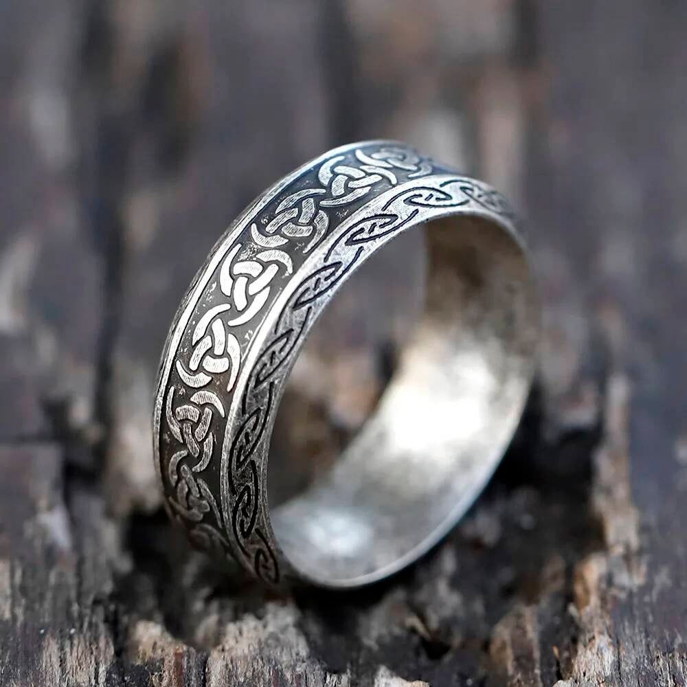 Viking Rune Skull Amulet Ring – 316L Stainless Steel Youth Gothic Jewelry Retro
