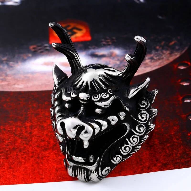Oriental Dragon Head Men's Ring Punk Biker Faucet High Quality Jewelry
