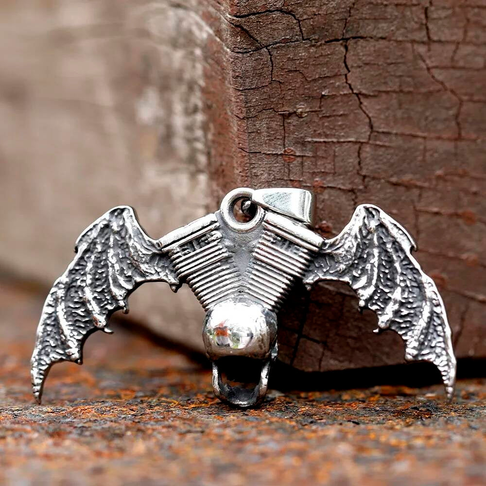 Skull with Bat Wings Pendant Necklace – Gothic Gothic Vibes with an Eye of Providence