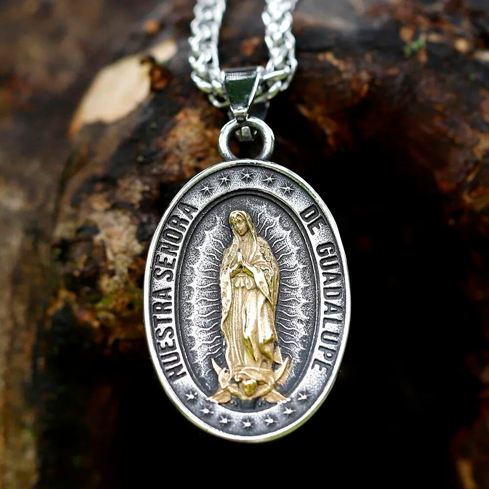 St. Michael Archangel Pendant Necklace – Two-Tone Religious Medal LP-802
