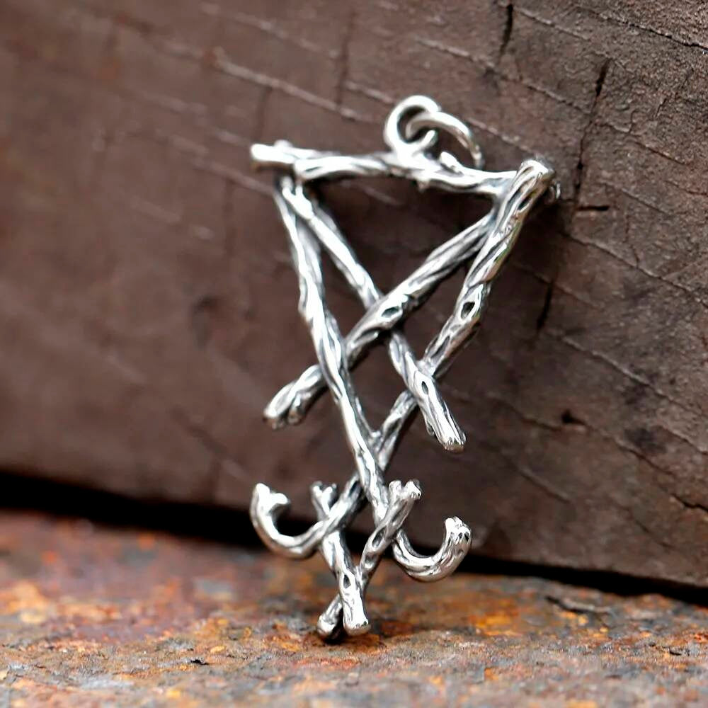 Lucifer Sigil Pendant – Stainless Steel Occult Symbol Necklace