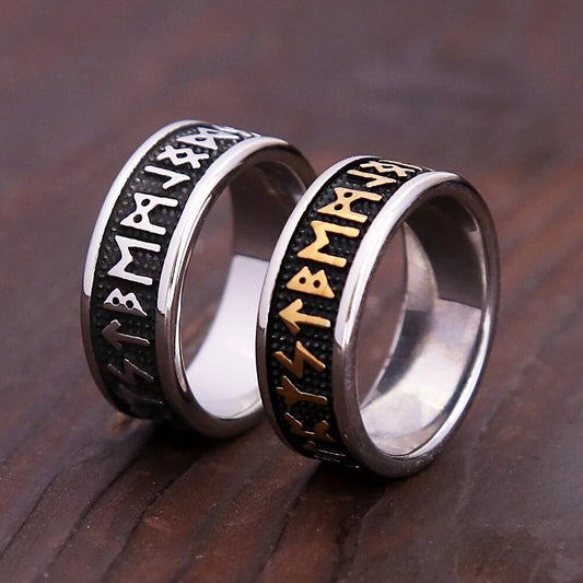 Nordic Rune Ring – 316L Stainless Steel Unisex Viking Amulet Band