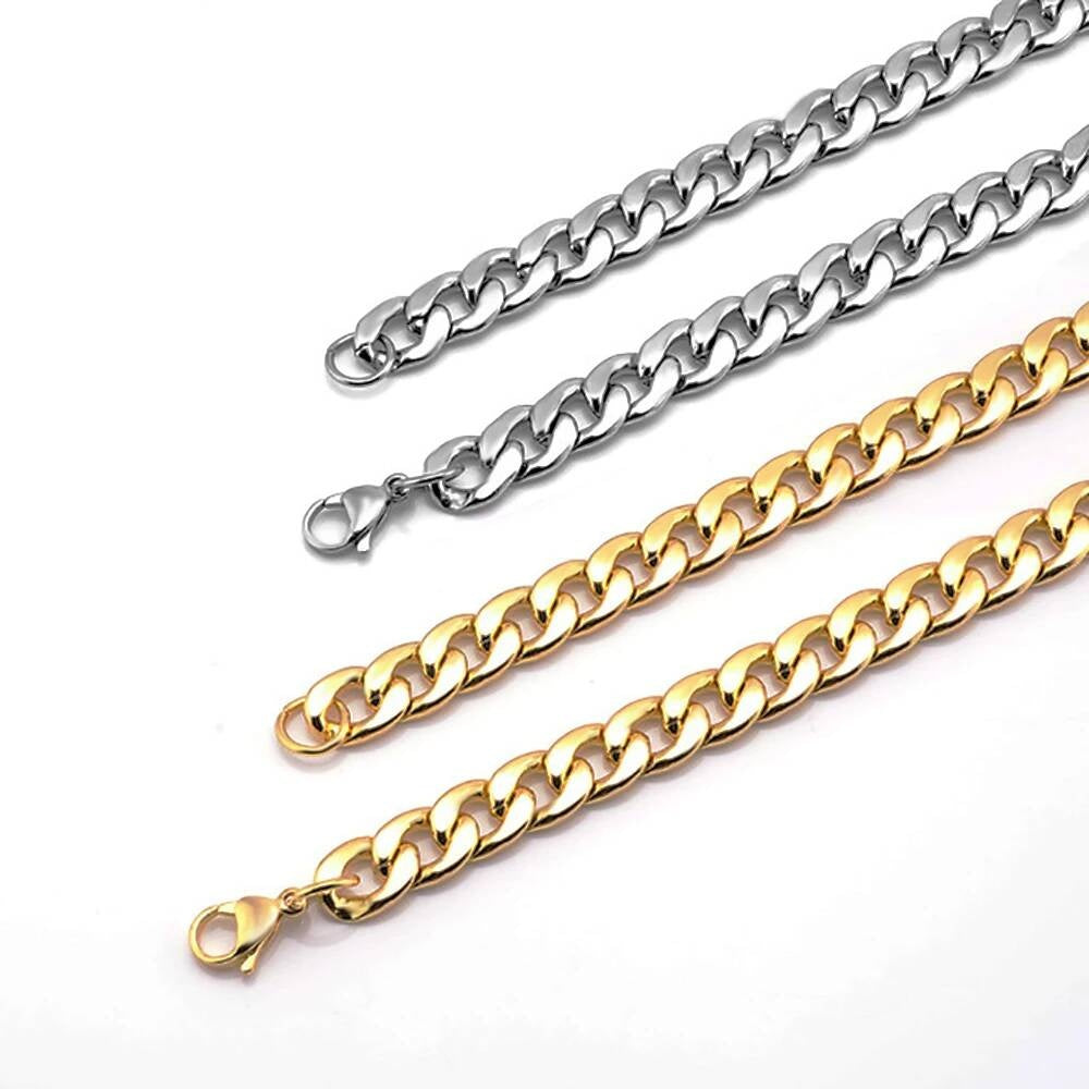 1 piece No fade Flat Curb Stainless Steel Chain For Necklace or Bracelet Width 5.5/6.5/7.5mm