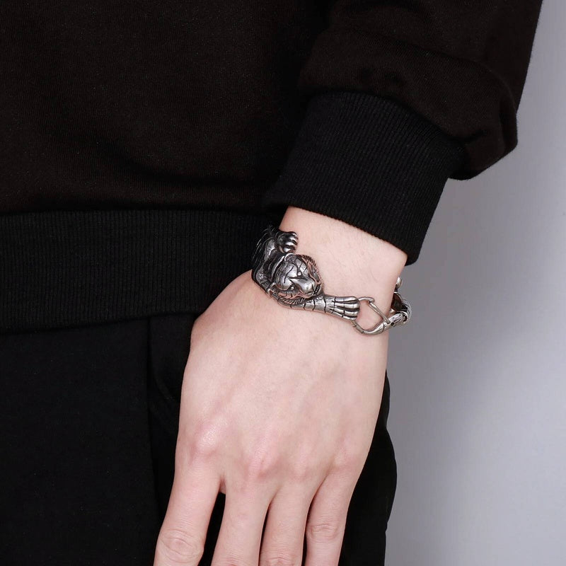 King of Beasts Tiger Bracelet Men Stainless Steel Animal Jewelry