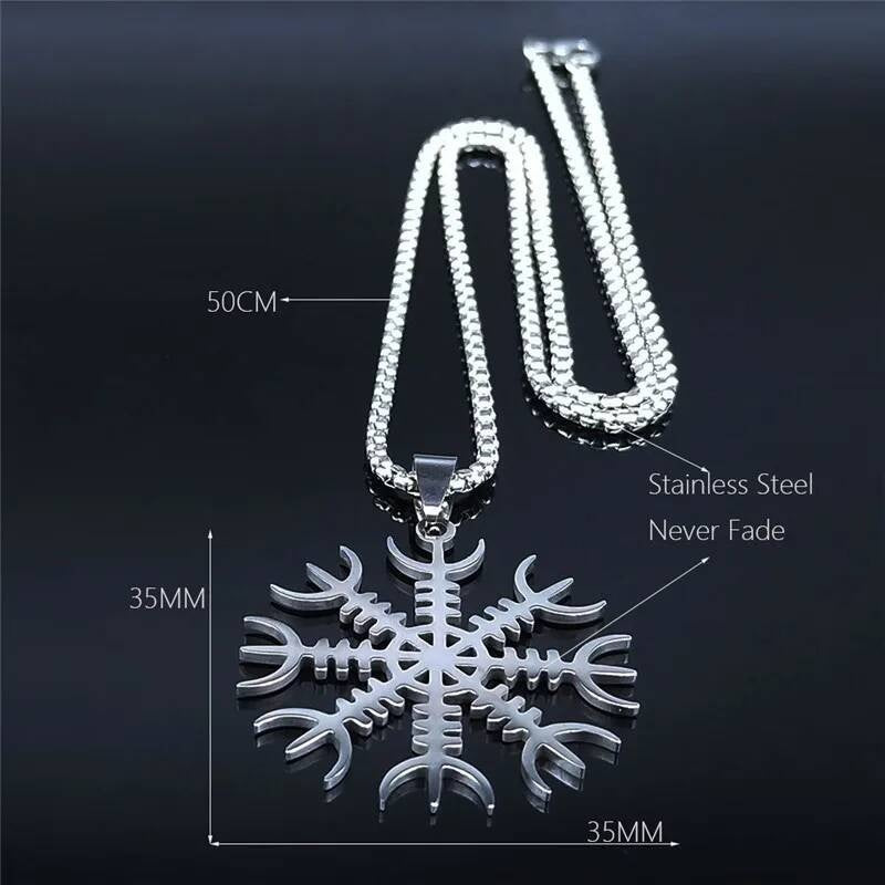 Viking Wolf Pendant with Valknut and Crossed Axes – Norse Mythology Stainless Steel Necklace
