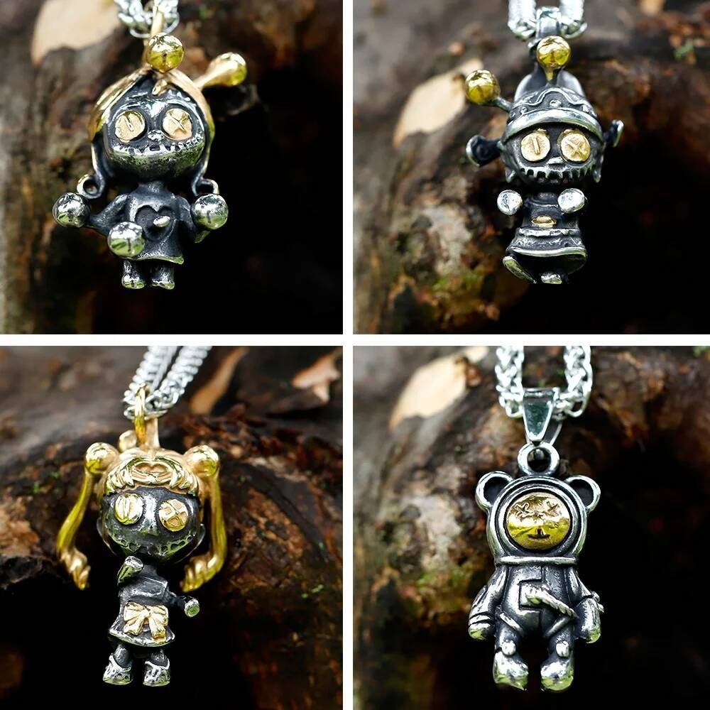 Men's 316L stainless steel Creative Designs Voodoo Doll Collection Pendant clown vampire love balloon For