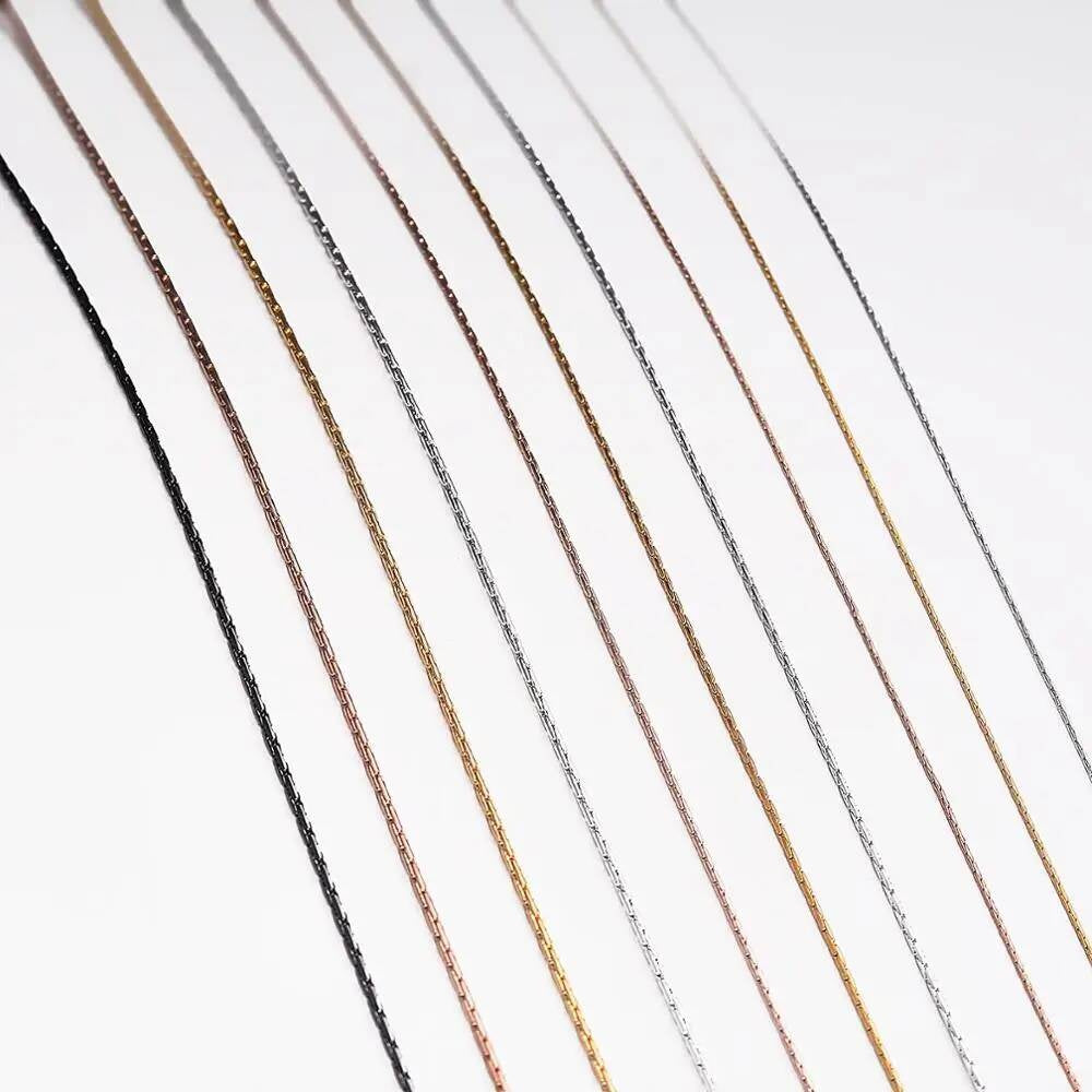 1 piece Width 0.6mm/0.8mm/1mm/1.2mm Chain Women Stainless Steel Tiny Necklace For Pendant Wholesale Jewelry