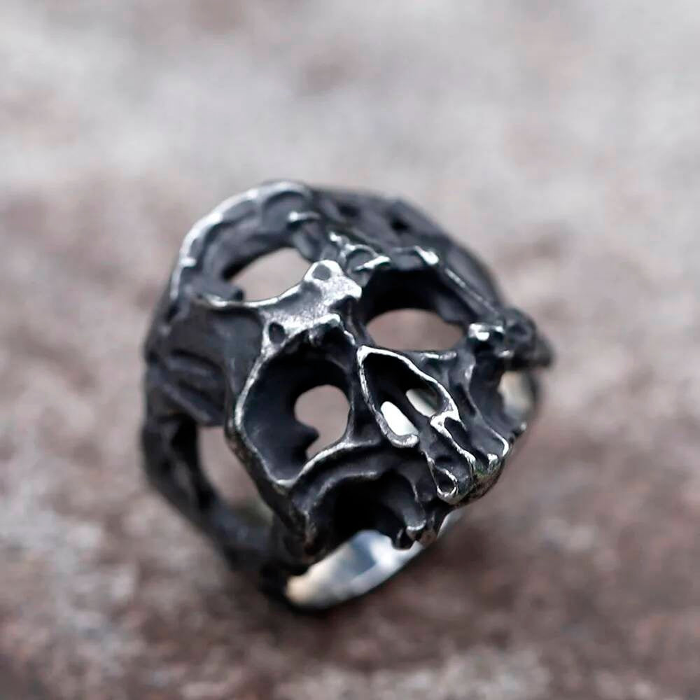 Punk Vintage 316L Stainless Steel Ring – Gothic Fashion for Teens & Men