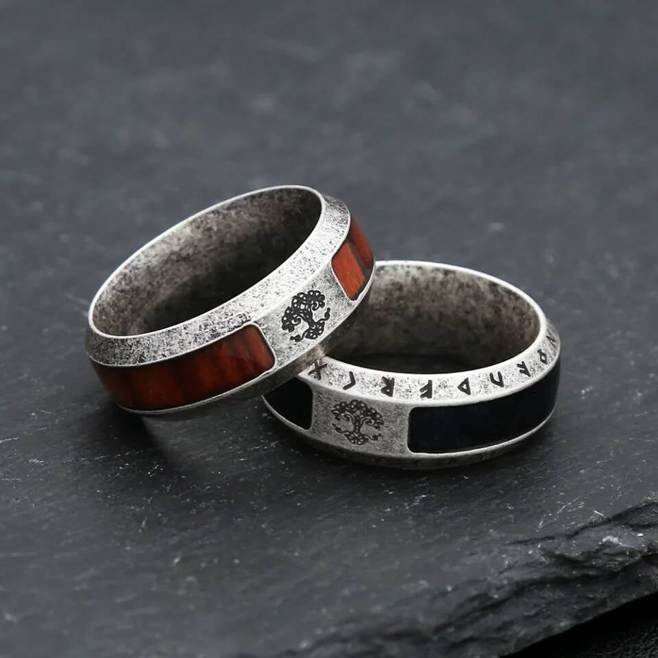Nordic Tree of Life Ring – 316L Stainless Steel Unisex Viking Amulet