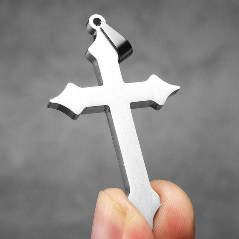 316L Stainless Steel Black Cross Pendant Necklace – Gothic Christian Jewelry