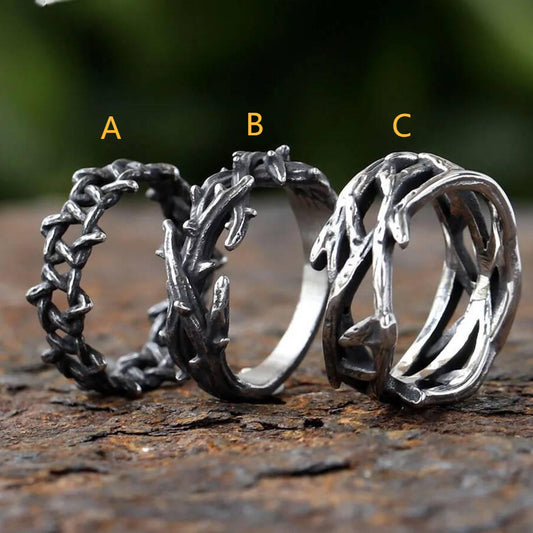 Thorn Ring Collection – Gothic Stainless Steel Punk Biker Jewelry (A/B/C)