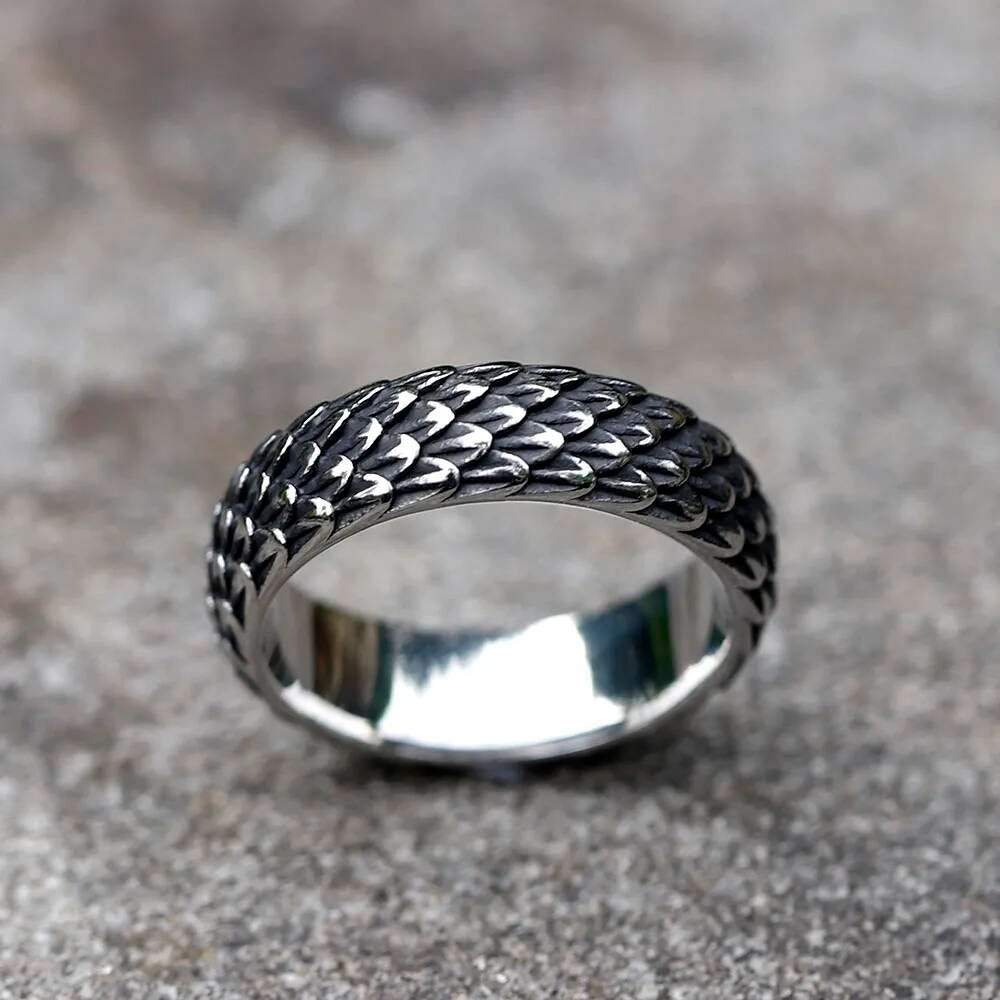 Viking Dragon Amulet Ring – 316L Stainless Steel Animal Totem Jewelry