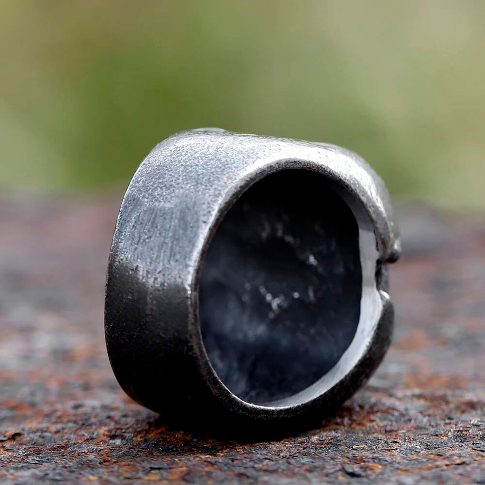 Skull-in-Skull Stainless Steel Ring – 316L Gothic Dual Skull Statement Band
