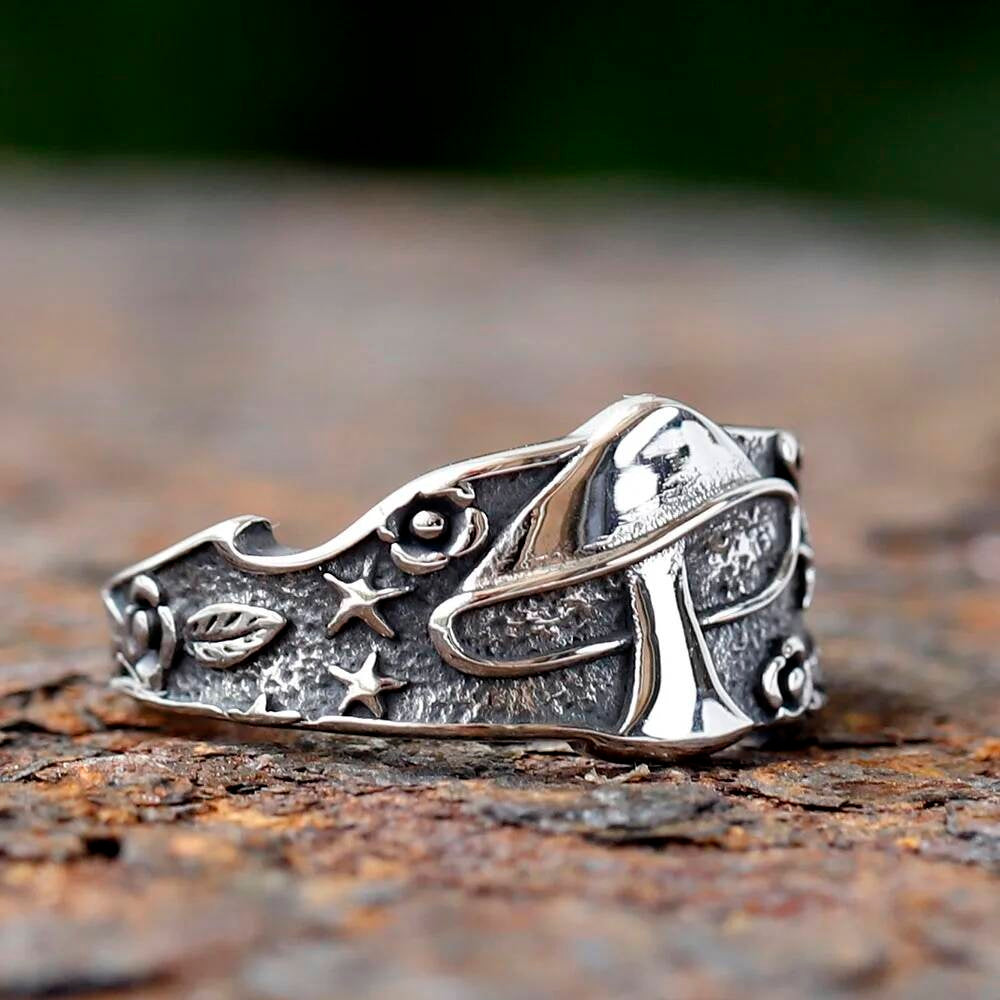Spade 'A' Gothic Signet Ring – 316L Stainless Steel Vintage Letter Band
