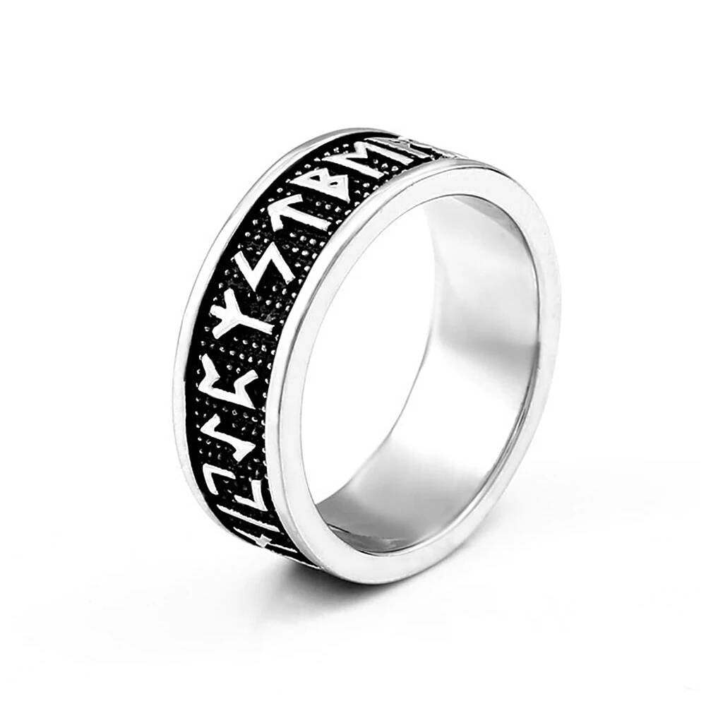 Nordic Rune Ring – 316L Stainless Steel Unisex Viking Amulet Band