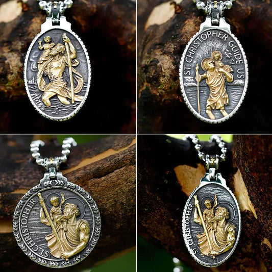 St. Christopher Pendant Necklace – Patron Saint of Travelers Jewelry