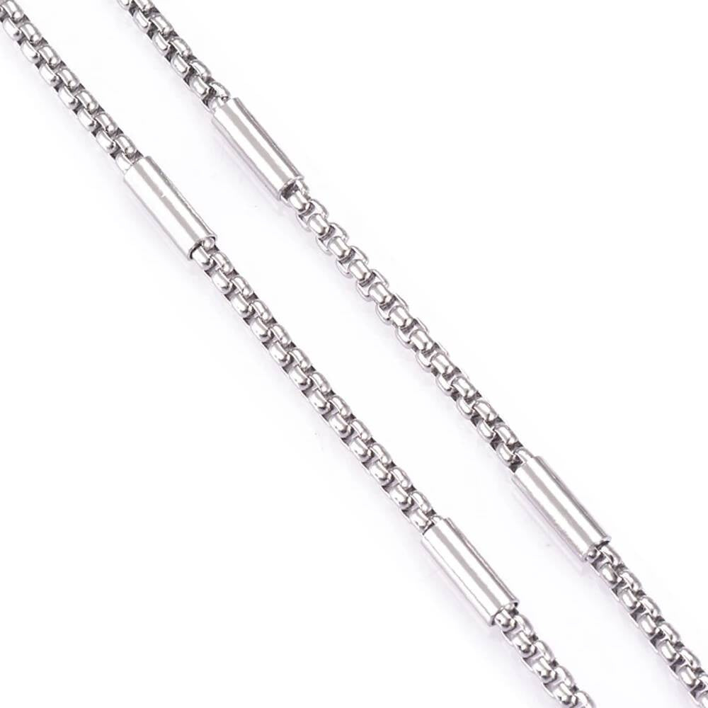 New 1 piece Stainless Steel Square Pearl 3:1 Handmade Box Chain DIY Jewelry Making Bracelet Anklet Necklace Style 3