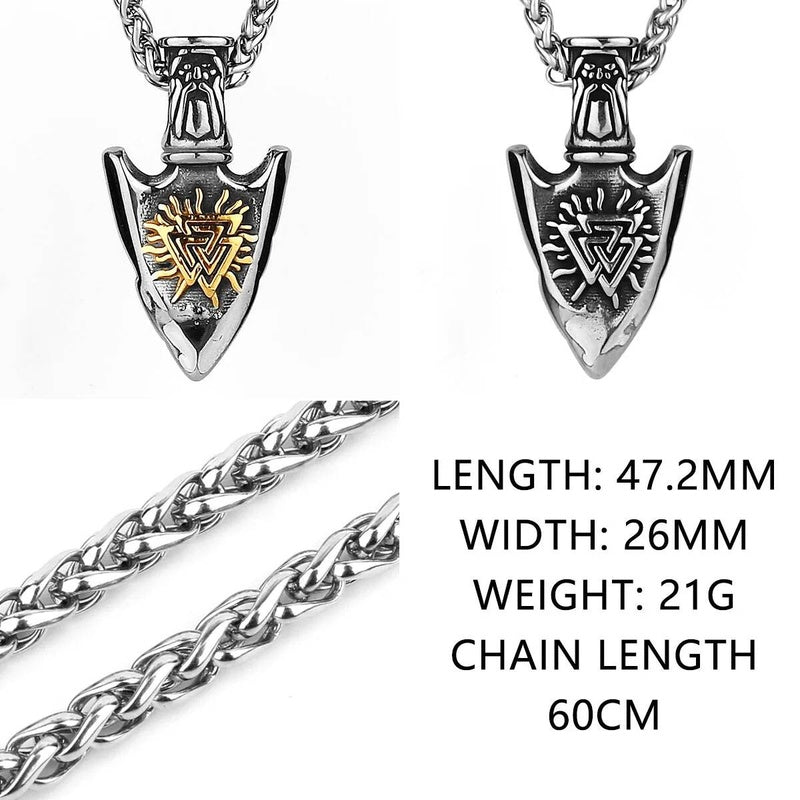 Viking Rune Dagger Pendant Necklace – Norse Symbolism and Power