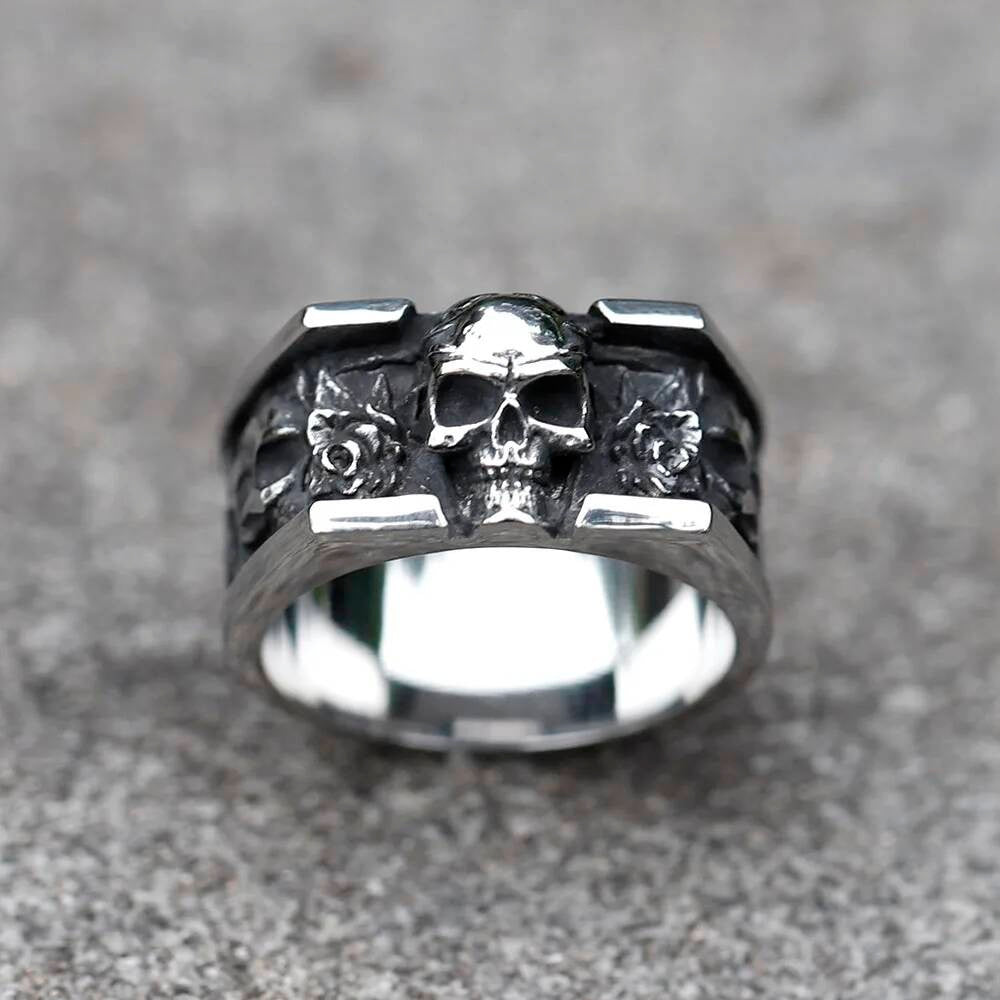 Vintage Skull Ring - Stainless Steel Punk Fashion Jewelry for Teens