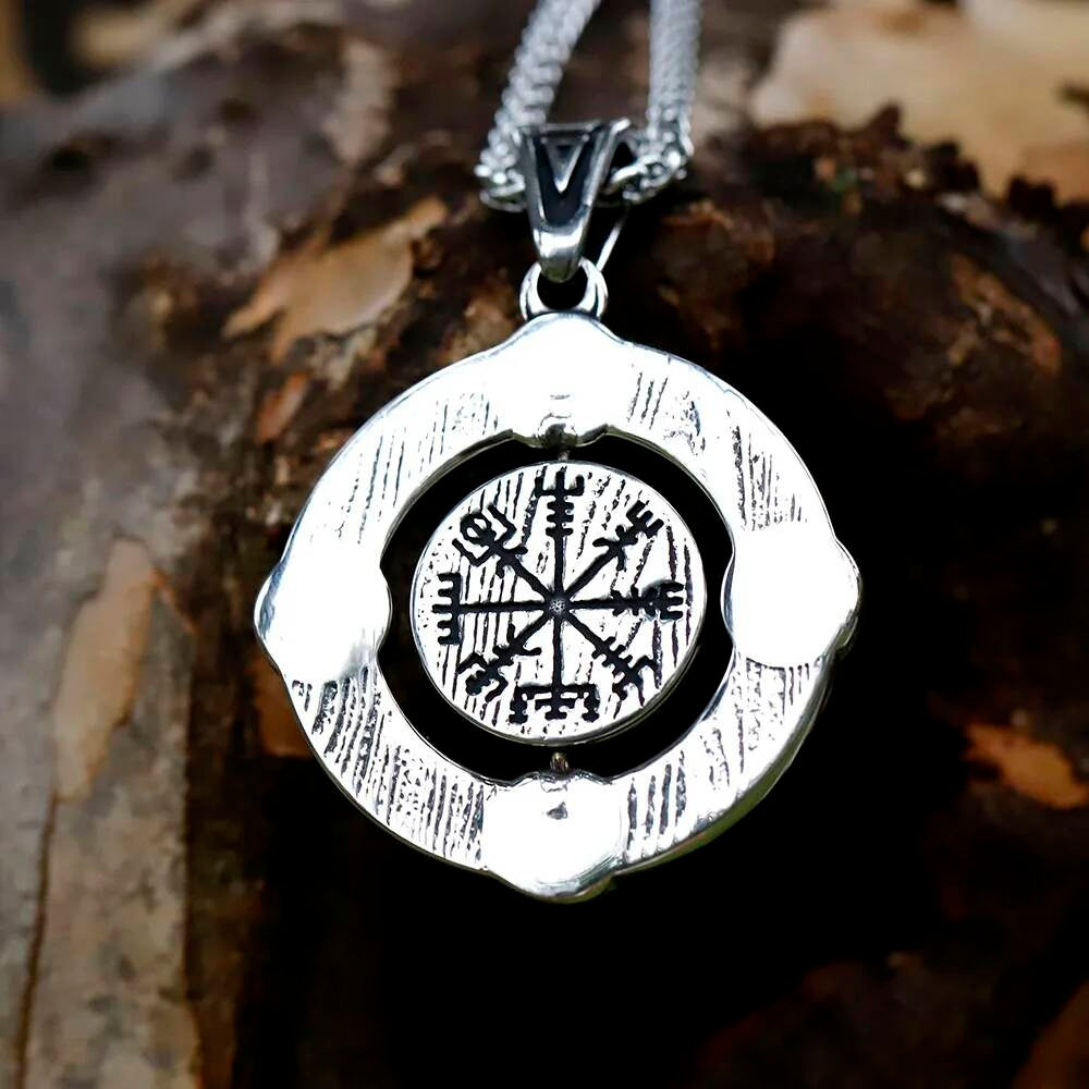Viking Rune Protection Pendant – Silver Nordic Amulet