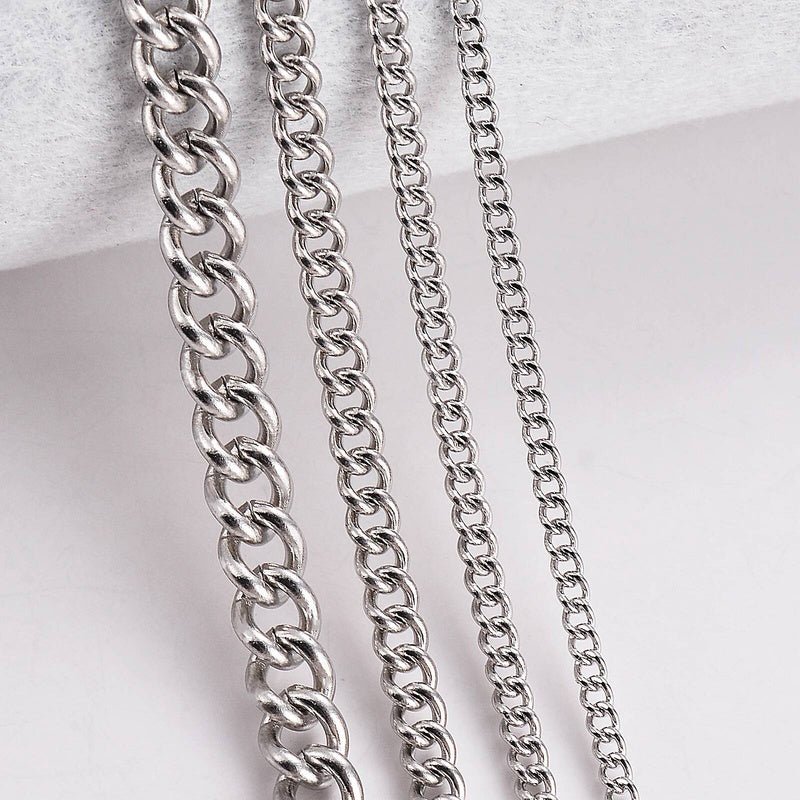 1Pc Stainless Steel Basic Link 1.5/2/3/4.5mm chain for DIY pendant necklace jewelry making