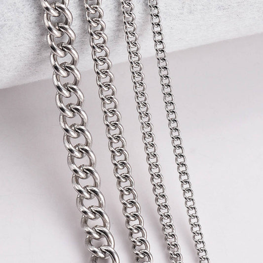 1Pc Stainless Steel Basic Link 1.5/2/3/4.5mm chain for DIY pendant necklace jewelry making