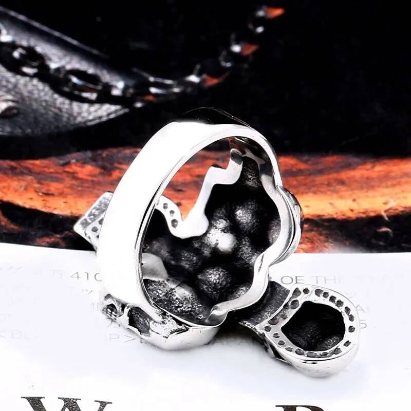 Multi Skull Ring in Stainless Steel – Gothic Punk Biker Statement Jewelry