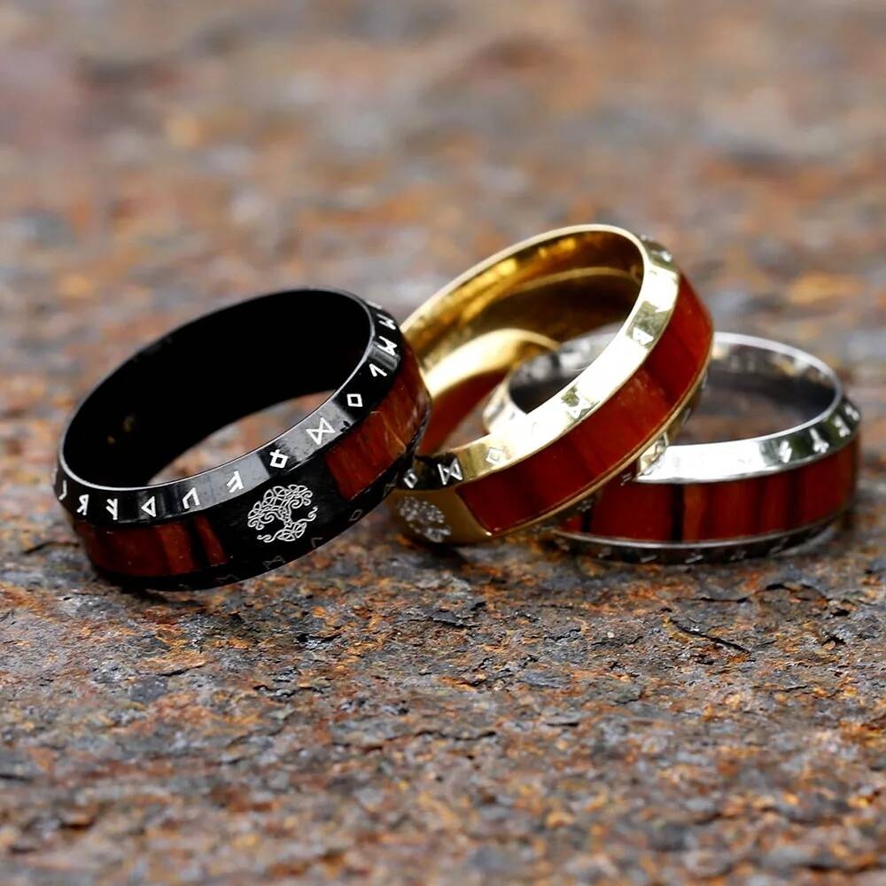 Viking Tree of Life Ring – 316L Stainless Steel Norse Amulet Band