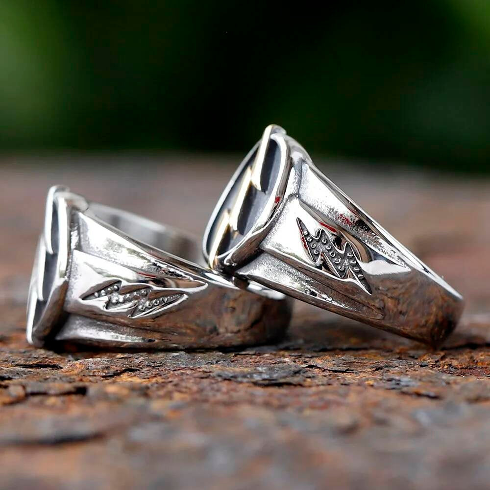 Golden Lightning Bolt Ring - Plated Stainless Steel Electric Statement Jewelry