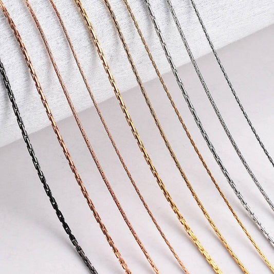 1 piece Width 0.6mm/0.8mm/1mm/1.2mm Chain Women Stainless Steel Tiny Necklace For Pendant Wholesale Jewelry