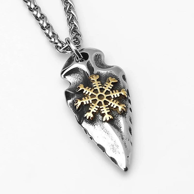 316L Stainless Steel Viking Rune Pendant Chain Necklace For Men Jewelry Accessories