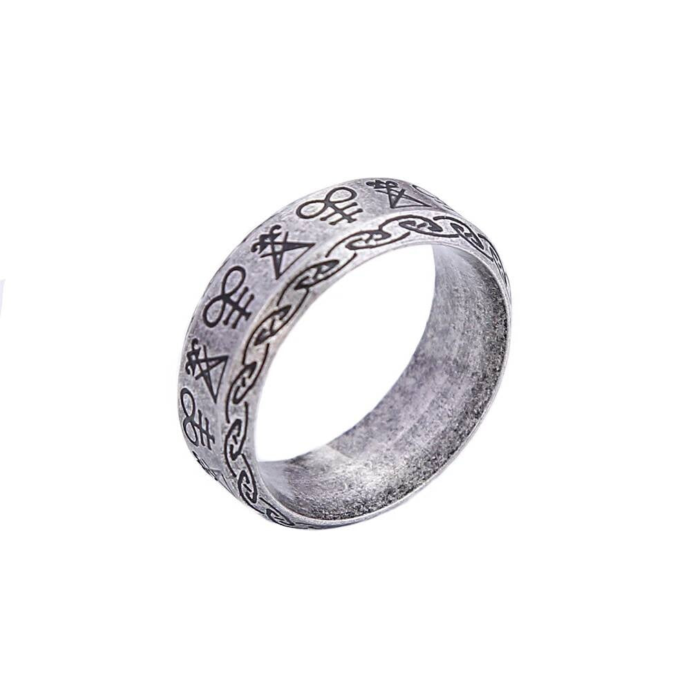 Nordic Viking Rune Rings For Men Punk Fashion Vikings Amulet Ring Style A