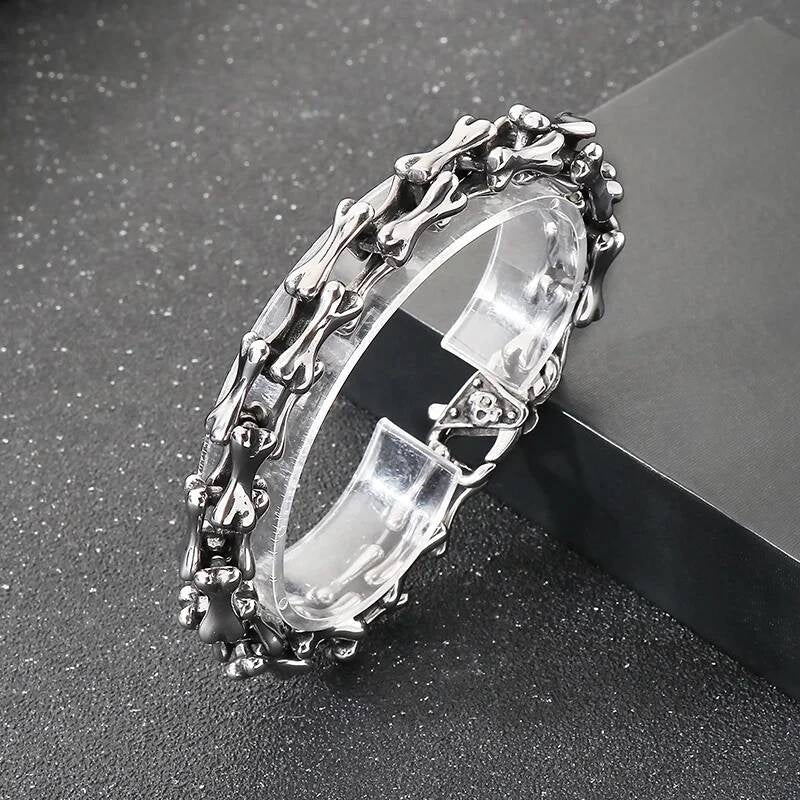 10mm Dog Bone Link Chain Bracelet For Men Punk Street Culture Fashion Jewelry Steel Color 22cm