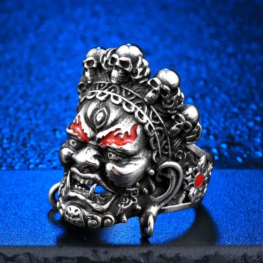 Skull Buddha God Of Wealth Adjustable Fashion Ring