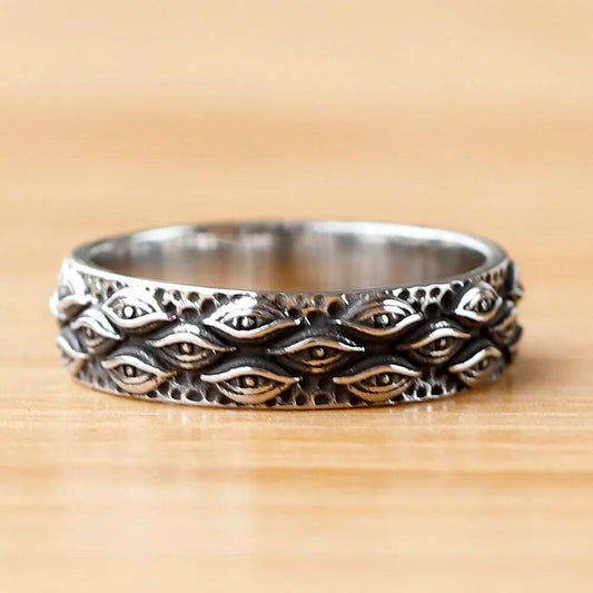 All-Seeing Eye Ring – Gothic Stainless Steel Protective Amulet Jewelry