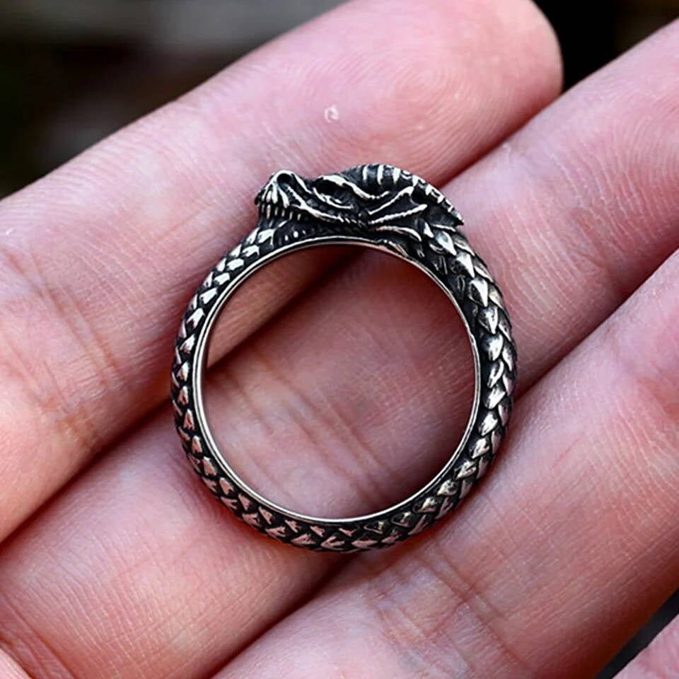 Dominant Dragon Ring – 316L Stainless Steel Gothic Amulet Band