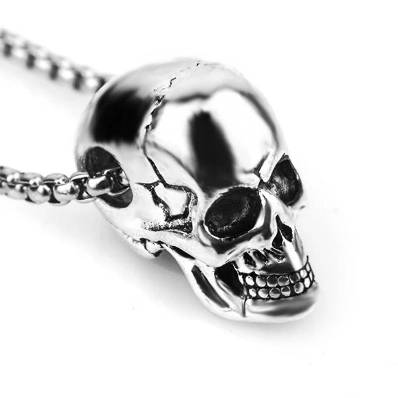 Skull Pendant Necklace – Gothic, Edgy, Stainless Steel Skull Design