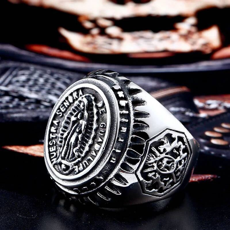 Domineering Figure Man Fashion Jewelry Virgin Mary Men Ring