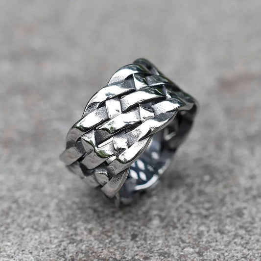 Vintage Viking Twist Knot Ring – 316L Stainless Steel Unisex Amulet Band