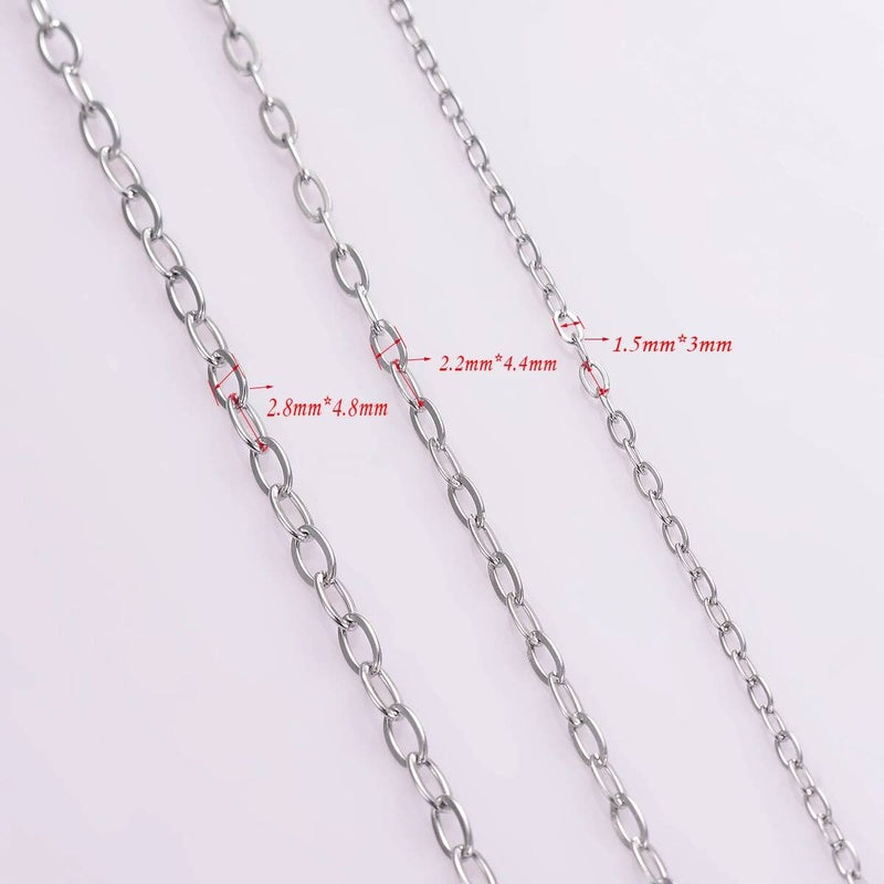 Wholessale 10 pcs/lot Stainless Steel Tiny Shape O Long Cross Chain Necklaces For DIY Pendant Necklace Length 40cm -90cm