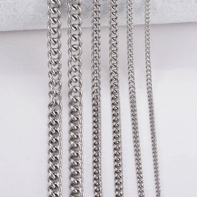1Pc Stainless Steel Basic Link 1.5/2/3/4.5mm chain for DIY pendant necklace jewelry making