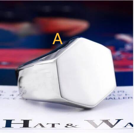 Modern Square Signet Ring – 316L Stainless Steel Minimalist Band