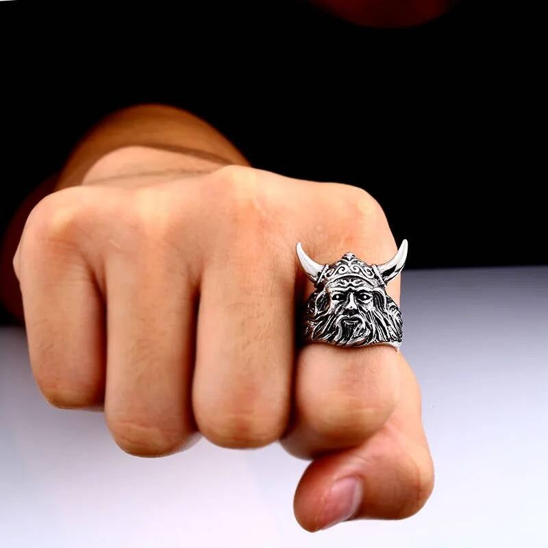 Odin's Symbol Ring – 316L Stainless Steel Norse Amulet Band